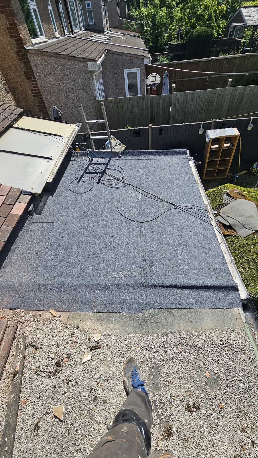 Flat roof on a garage