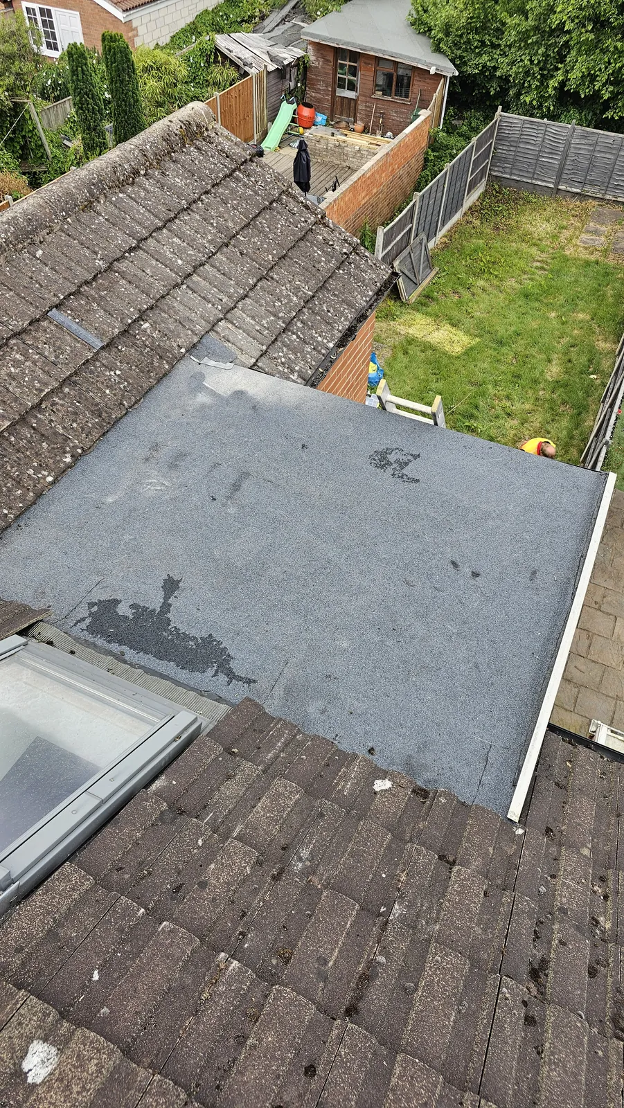 Fibreglass roof finish