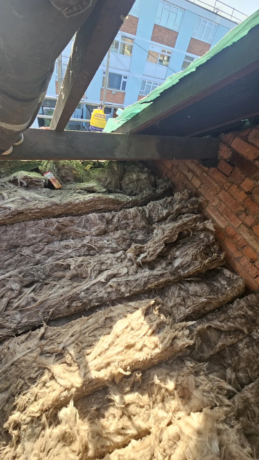 Loft insulation between joists
