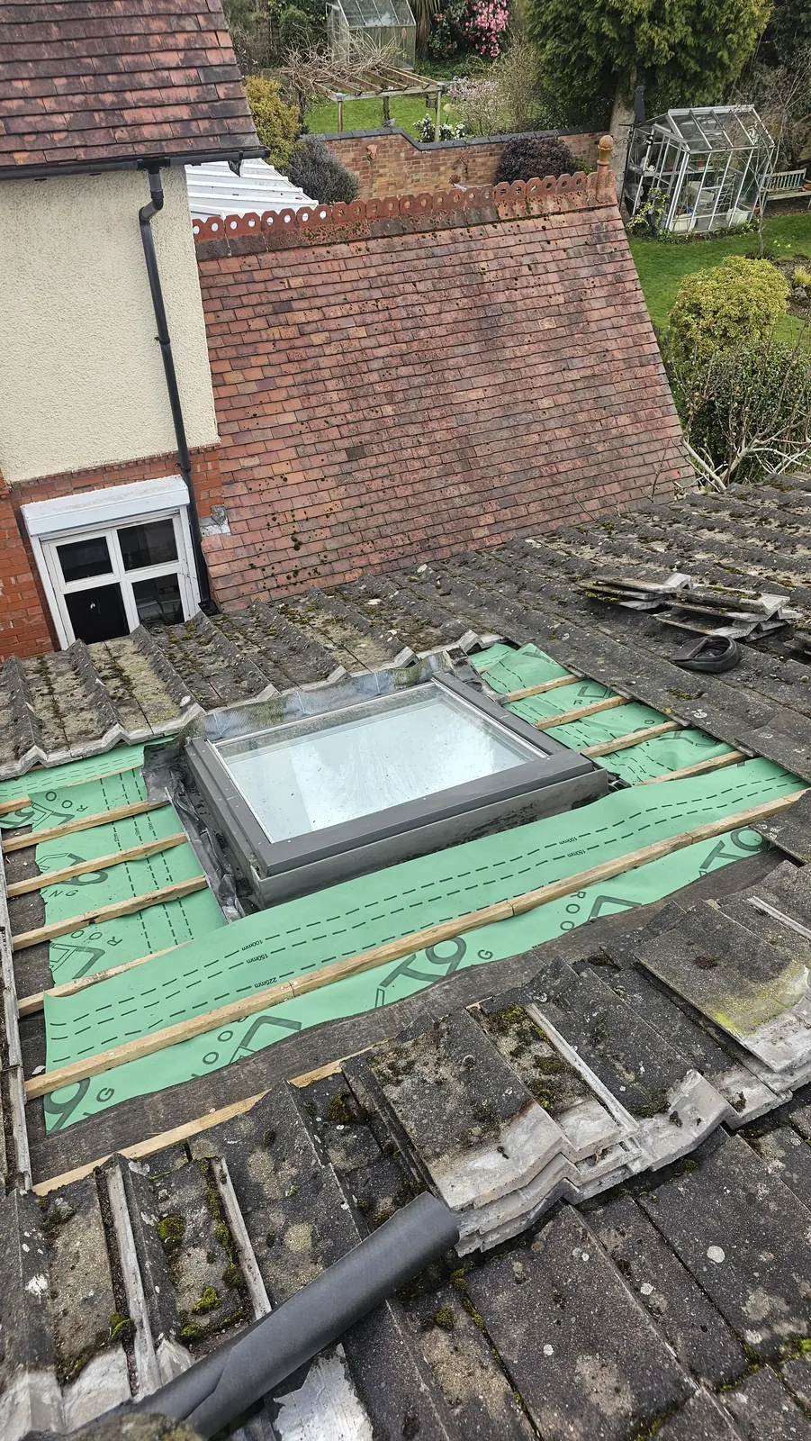 Roof repair close-up