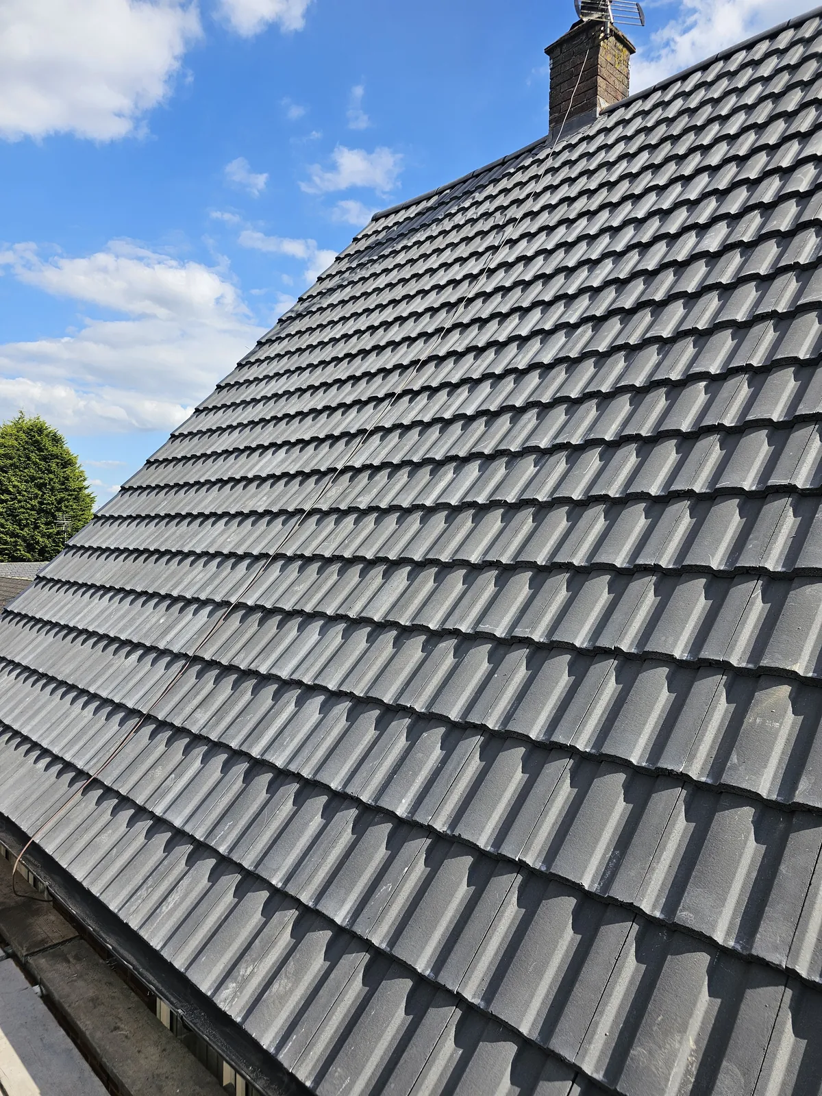 Re-roofing work in progress
