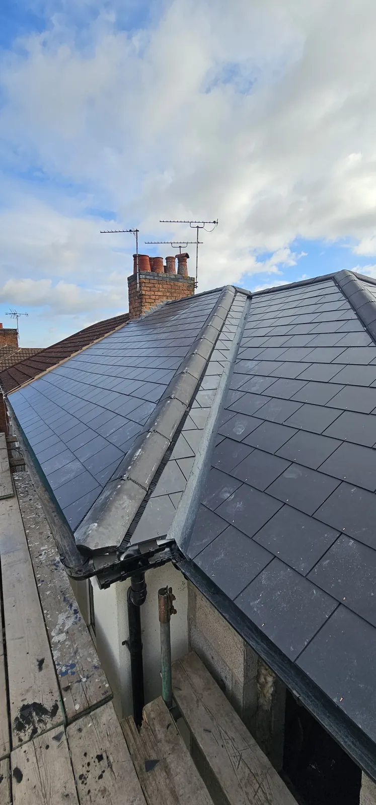 Natural slate roof detail