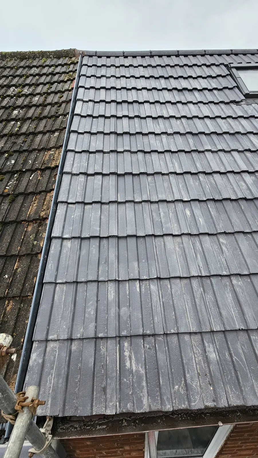 Roof strip and re-cover in progress