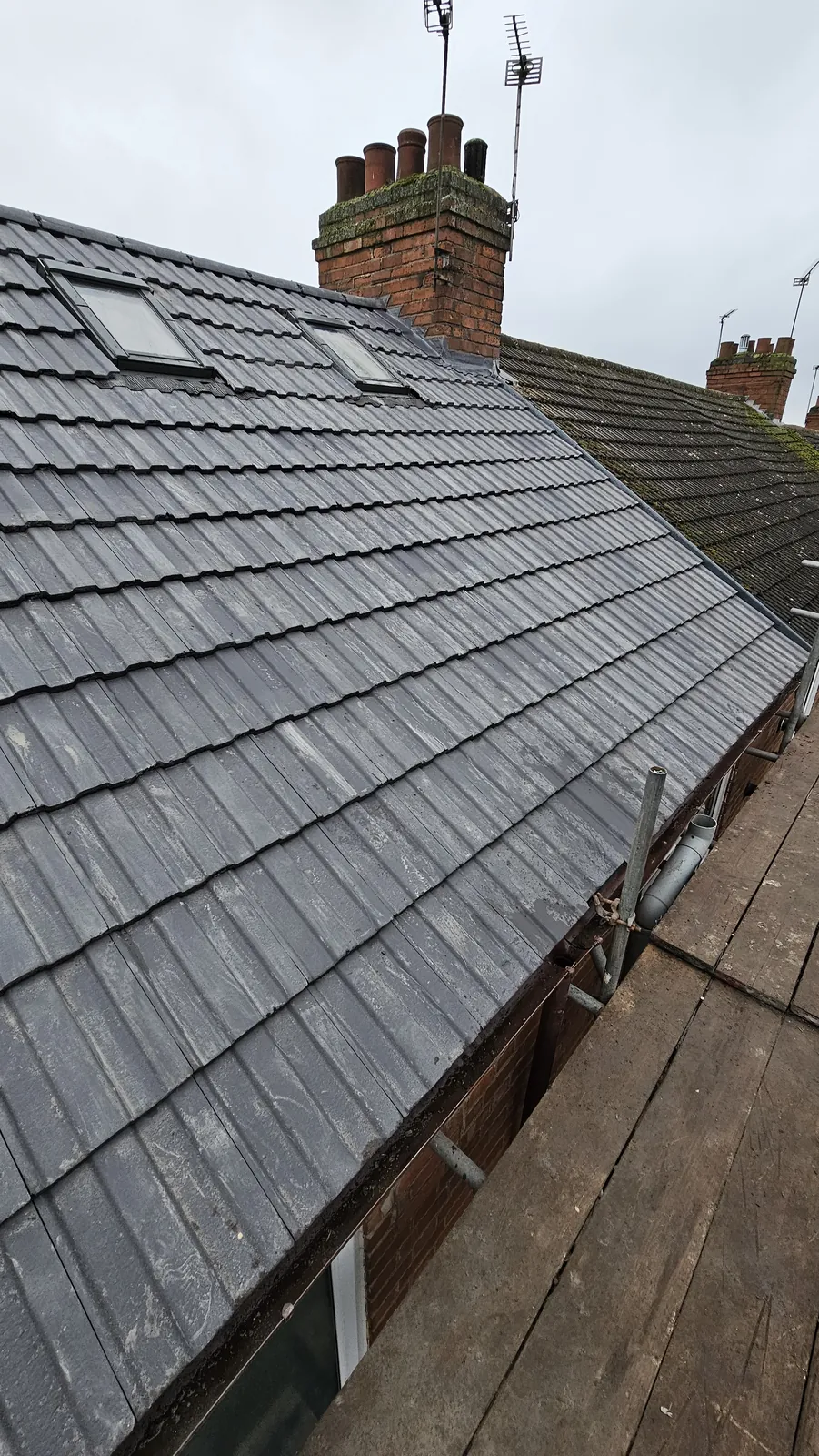 Finished tiled roof elevation